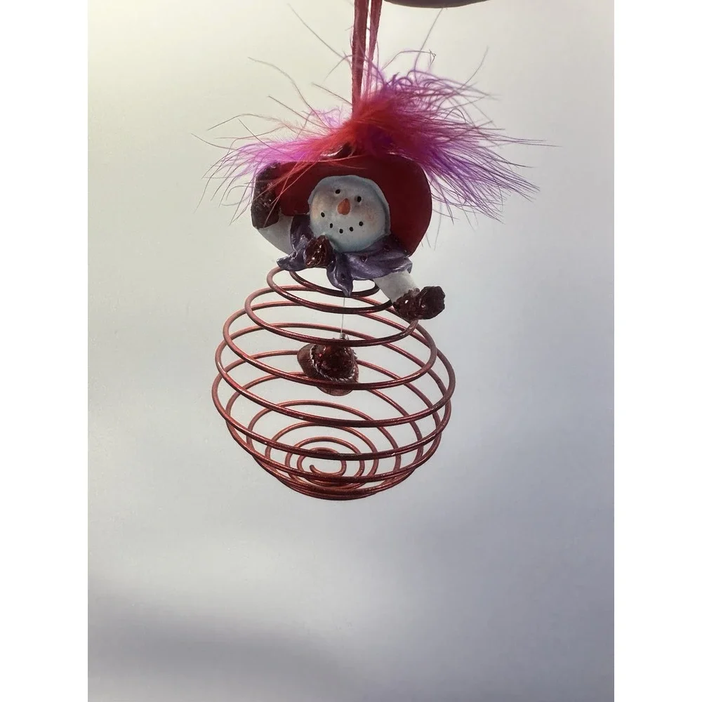 Red Hat Society 21 Ornament Lot Lighted Purple Feather Boa Holiday Decor